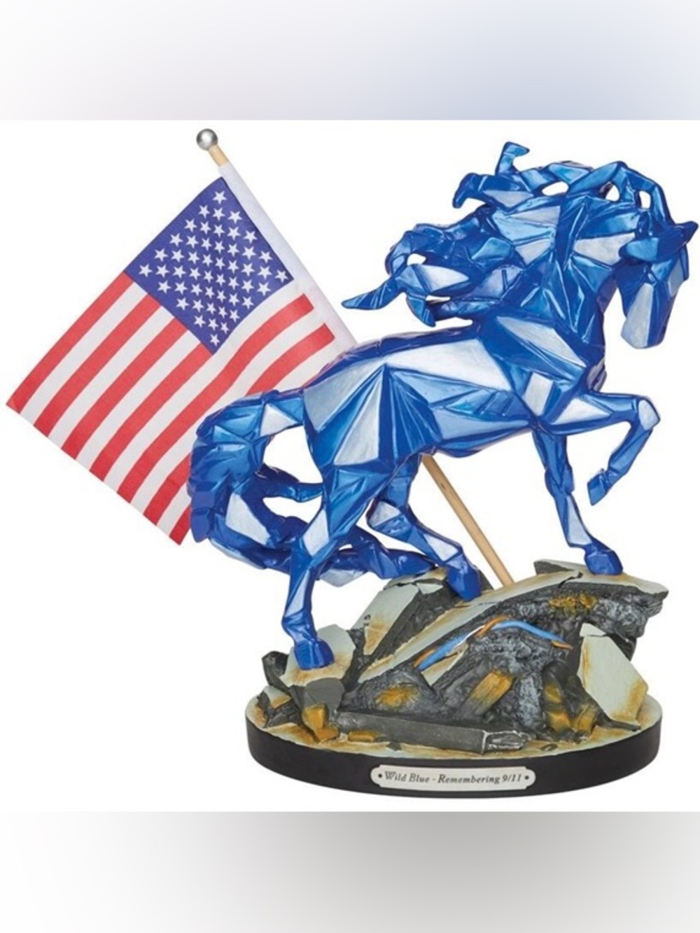 NWT! The Trail of Painted Ponies Wild Blue Remembering 9/11 Horse Sculpture